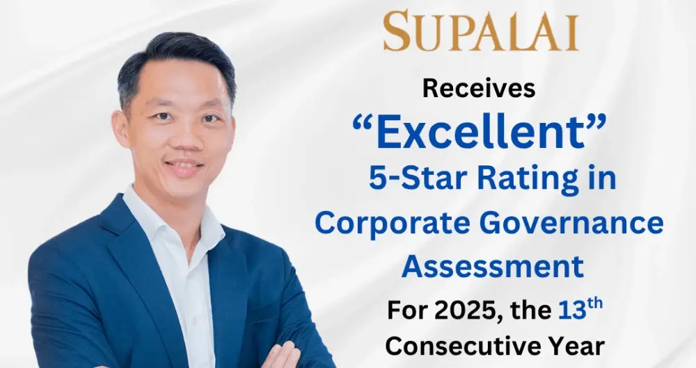 Supalai Achieves "Excellent" (5-Star) Corporate Governance Rating for 13th Consecutive Year in 2025